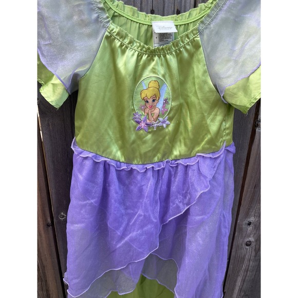 Disney Store Little Girls‎ Green and Purple Satin Tinkerbell Fairy Costume 4 - Picture 2 of 6